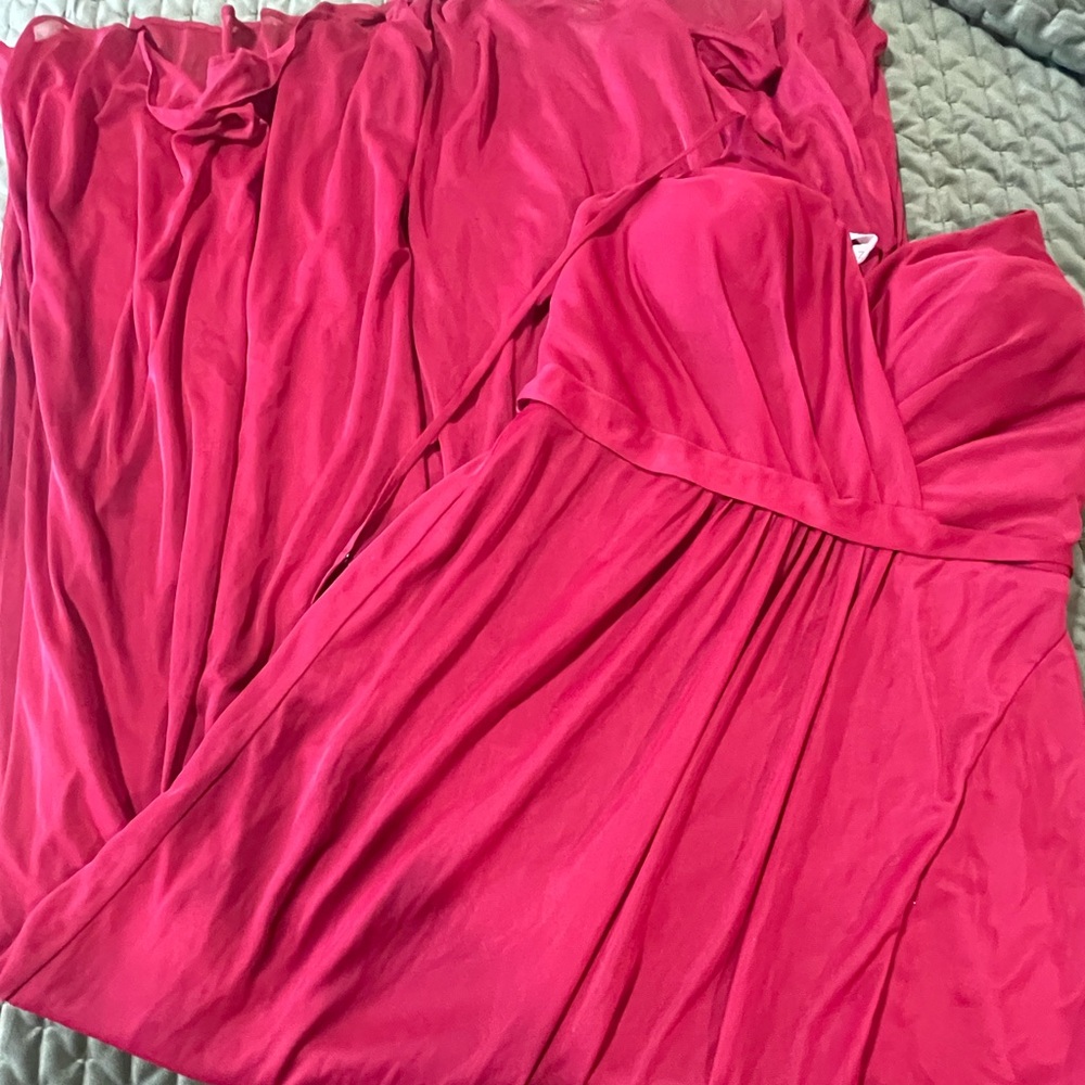 Azazie burgundy maroon maxi dress spaghetti straps size 8A‎ wedding bridesmaid